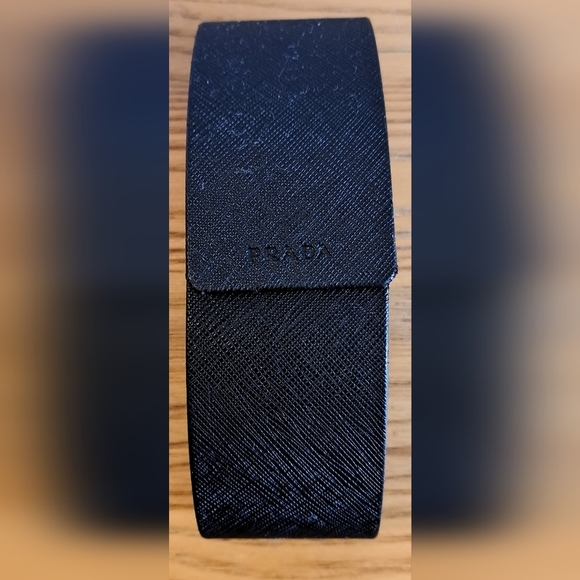 EUC Prada Black Saffiano Leather Glasses Sunglass Hard Clamshell Travel Case - Picture 1 of 8